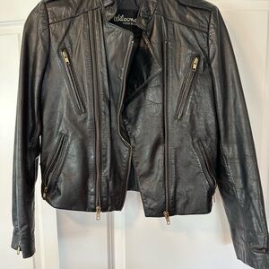 Vintage Wilson Suede & Leather Black Genuine Leather Moto Jacket